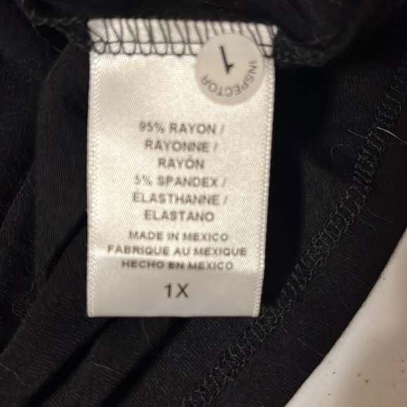 Bobeau black top with braided sleeve. Sz 1X - Picture 5 of 7